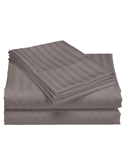 Royal Comfort 1200 Thread count Damask Stripe Cotton Blend sheet sets King Pewter-1951134870906474498