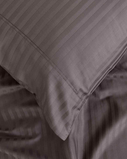 Royal Comfort 1200 Thread count Damask Stripe Cotton Blend sheet sets King Pewter-1951134870906474500