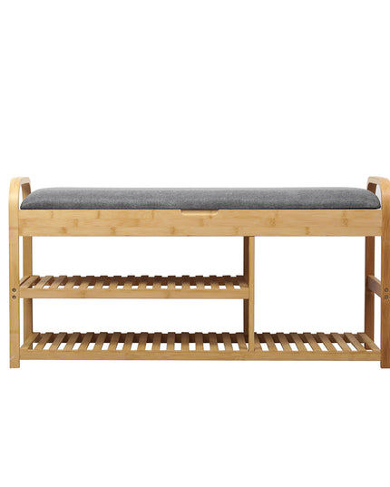 Levede Bamboo Shoe Rack Bench Entryway Seat-1973193442720878593