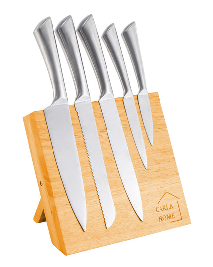 CARLA HOME Natural Bamboo Magnetic Knife Block Holder with Strong Magnets for Home Kitchen Storage & Organisation-1992735297133219840