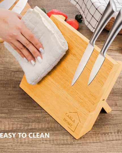CARLA HOME Natural Bamboo Magnetic Knife Block Holder with Strong Magnets for Home Kitchen Storage & Organisation-1992735297133219842