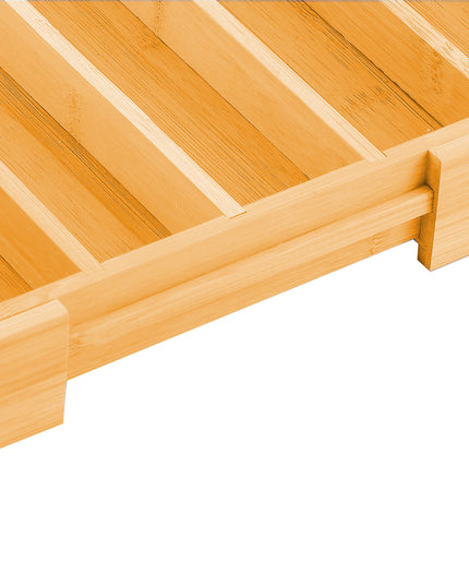 CARLA HOME Large Capacity Bamboo Expandable Drawer Organizer with Knife Block Holder for Home Kitchen Utensils-1992735295698767879