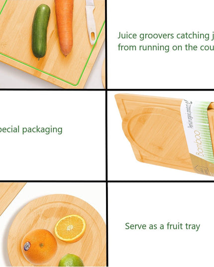 CARLA HOME 3 Pieces Bamboo Cutting Board with Juice Groove and Mobile Holder included for Home Kitchen-1992735302468374537