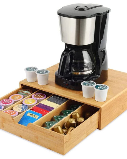 CARLA HOME Bamboo K-Cup Coffee Pod Holder Storage Organizer  for Kitchen, Jewelry and Cosmetic-1992735300081815552