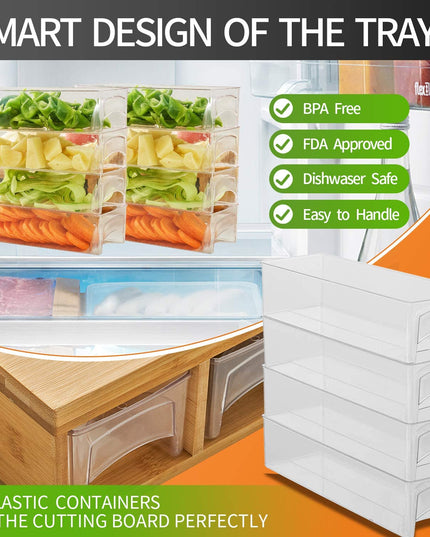 CARLA HOME Large Bamboo Cutting Board and 4 Containers with Mobile Holder gift included for Home Kitchen-1992735302862639108