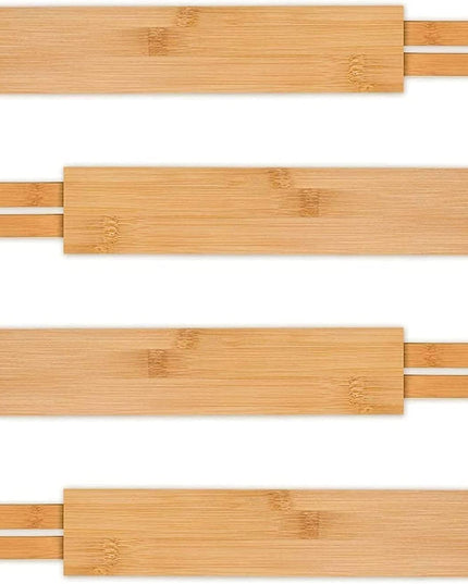 CARLA HOME  4 Pack Bamboo Adjustable Kitchen Drawer Dividers (Large, 44-55 cm)-1978962236806402048