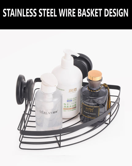 CARLA HOME  2 Pack Round Corner Shower Caddy Shelf Basket Rack with Premium Vacuum Suction Cup No-Drilling for Bathroom and Kitchen-1992735300270559234