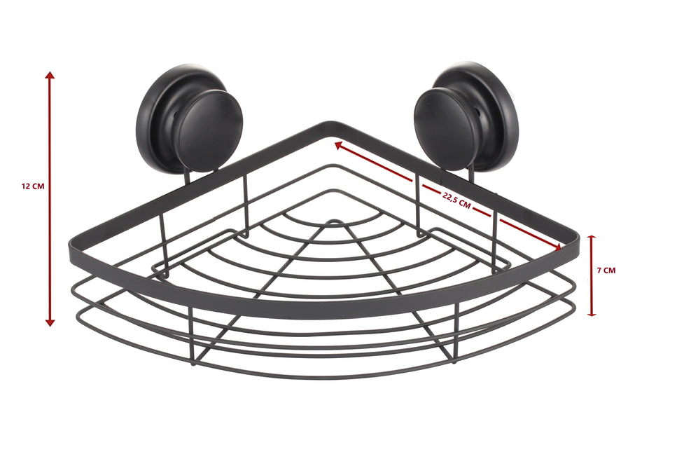 CARLA HOME  2 Pack Round Corner Shower Caddy Shelf Basket Rack with Premium Vacuum Suction Cup No-Drilling for Bathroom and Kitchen-1992735300270559237