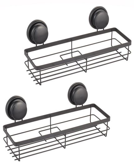 CARLA HOME  2 Pack Rectangular Corner Shower Caddy Shelf Basket Rack with Premium Vacuum Suction Cup No-Drilling for Bathroom and Kitchen-1992735303034605568