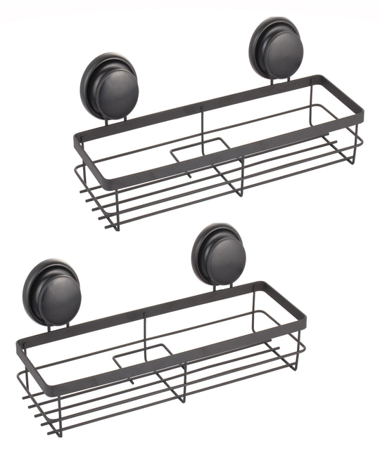 CARLA HOME  2 Pack Rectangular Corner Shower Caddy Shelf Basket Rack with Premium Vacuum Suction Cup No-Drilling for Bathroom and Kitchen-1992735303034605568