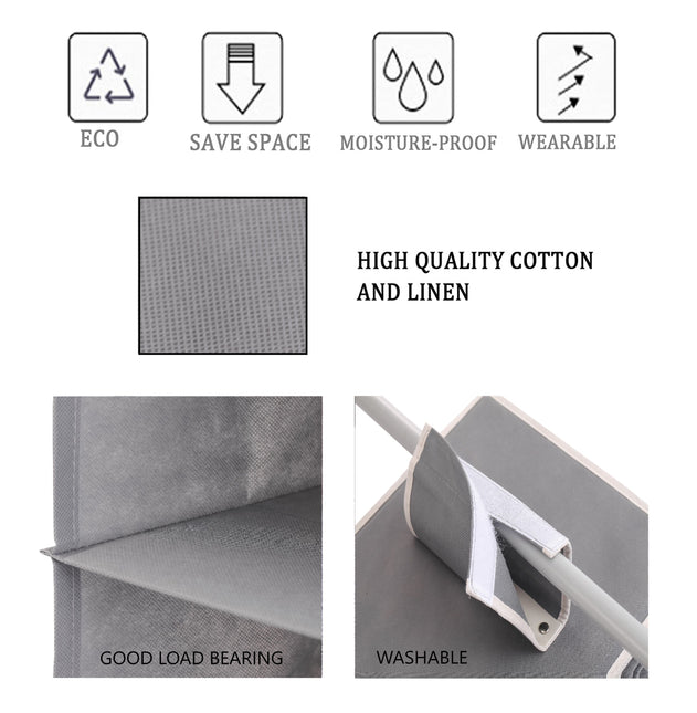 CARLA HOME  5 Tier Shelf Hanging Closet Organizer and Storage for Clothes (Grey)-1978962238370877444