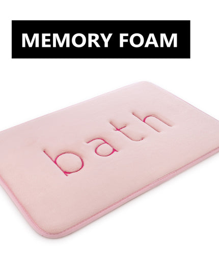 CARLA HOME Extra Thick Memory Foam & Super Comfort Bath Rug Mat for Bathroom (60 x 40 cm, Pink)-1992735299377172483
