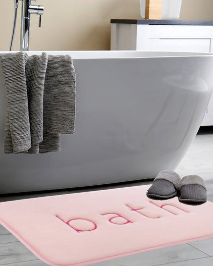 CARLA HOME Extra Thick Memory Foam & Super Comfort Bath Rug Mat for Bathroom (60 x 40 cm, Pink)-1992735299377172484