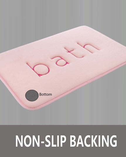 CARLA HOME Extra Thick Memory Foam & Super Comfort Bath Rug Mat for Bathroom (60 x 40 cm, Pink)-1992735299377172487