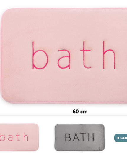 CARLA HOME Extra Thick Memory Foam & Super Comfort Bath Rug Mat for Bathroom (60 x 40 cm, Pink)-1992735299377172481