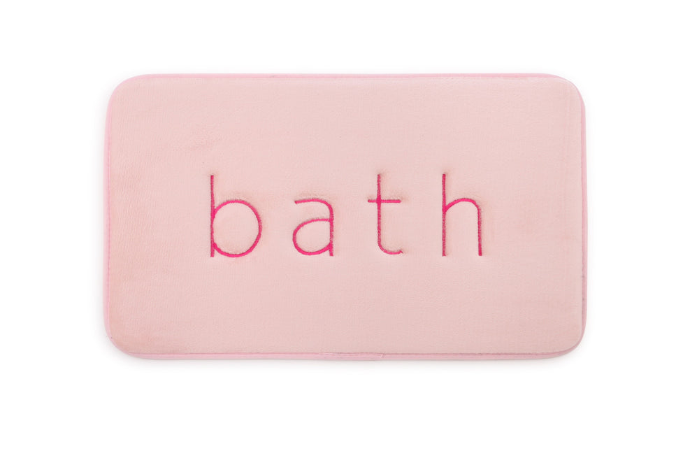 CARLA HOME Extra Thick Memory Foam & Super Comfort Bath Rug Mat for Bathroom (60 x 40 cm, Pink)-1992735299377172480