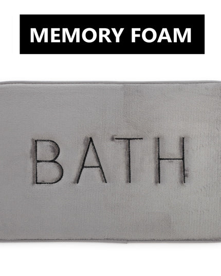 CARLA HOME Extra Thick Memory Foam & Super Comfort Bath Rug Mat for Bathroom (60 x 40 cm, Grey)-1992735299553333248