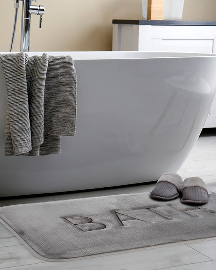 CARLA HOME Extra Thick Memory Foam & Super Comfort Bath Rug Mat for Bathroom (60 x 40 cm, Grey)-1992735299553333251
