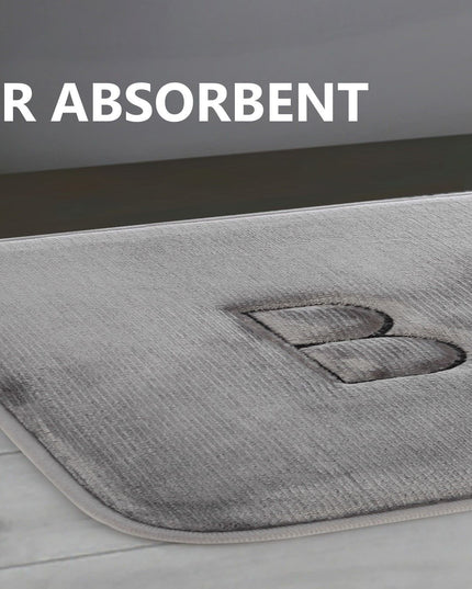 CARLA HOME Extra Thick Memory Foam & Super Comfort Bath Rug Mat for Bathroom (60 x 40 cm, Grey)-1992735299553333253