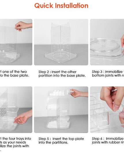 CARLA HOME 360 Rotating Large Capacity Makeup Organizer for Bedroom and Bathroom (White)-1992735294788603913