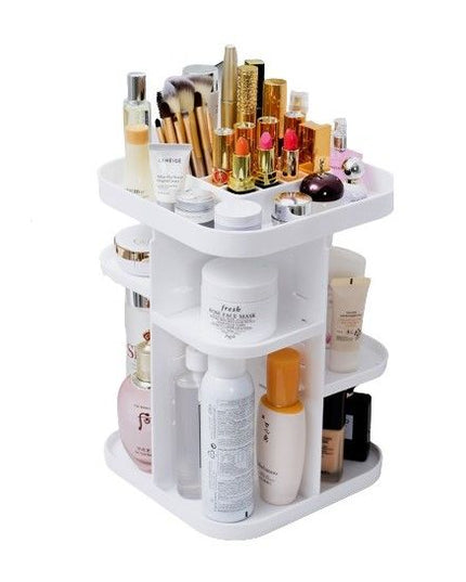 CARLA HOME 360 Rotating Large Capacity Makeup Organizer for Bedroom and Bathroom (White)-1992735294788603904