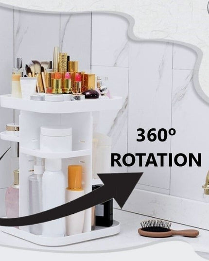 CARLA HOME 360 Rotating Large Capacity Makeup Organizer for Bedroom and Bathroom (White)-1992735294788603906