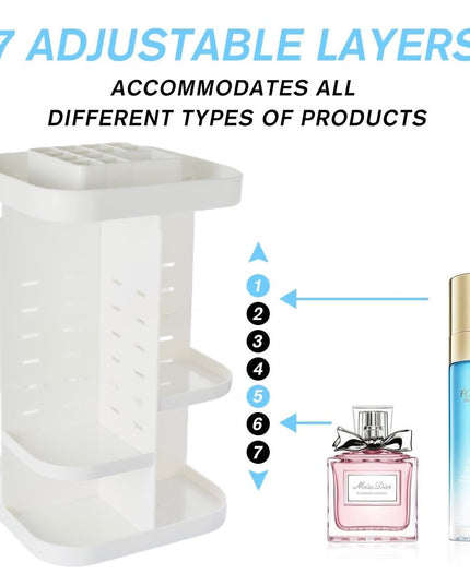 CARLA HOME 360 Rotating Large Capacity Makeup Organizer for Bedroom and Bathroom (White)-1992735294788603909