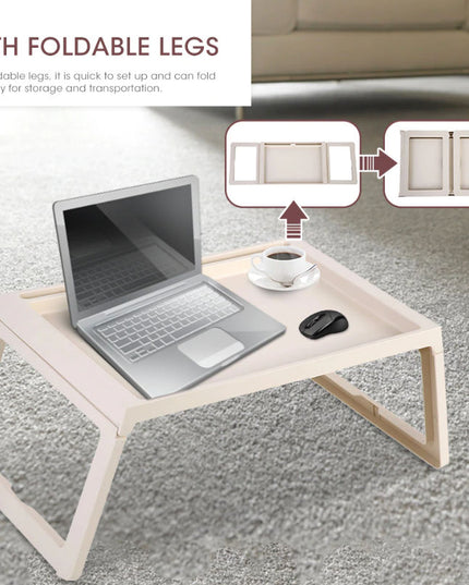 CARLA HOME Multifunction Laptop Bed Desk with foldable legs for Home Office (White)-1978962240203788292