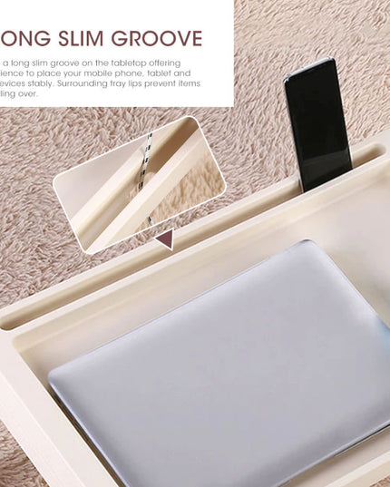 CARLA HOME Multifunction Laptop Bed Desk with foldable legs for Home Office (White)-1978962240203788293