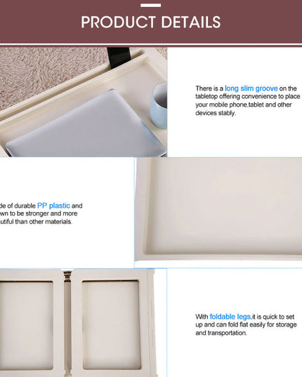 CARLA HOME Multifunction Laptop Bed Desk with foldable legs for Home Office (White)-1978962240203788294