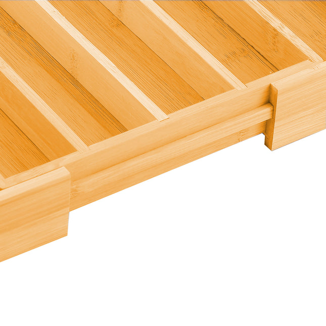 2 Pack Large Capacity Bamboo Expandable Drawer Organizer with Knife Block Holder for Home Kitchen Utensils-1978962241122340870