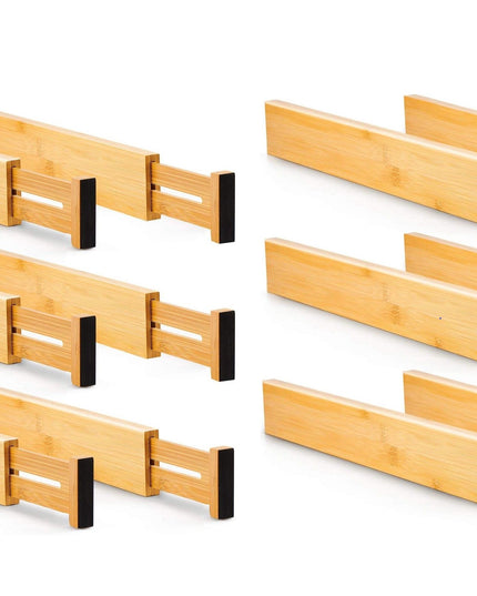 12 Pack Bamboo Adjustable Kitchen Drawer Dividers (Large, 44-55 cm)-1978962241843761152