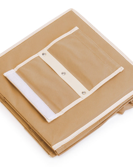 3 Pack 5-Tier Shelf Hanging Closet Organizer and Storage for Clothes (Beige)-1978962242703593479