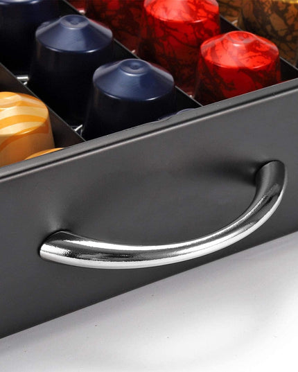 CARLA HOME Coffee Pods Holder Storage Drawer Compatible with 60 Nespresso Pods for Kitchen Storage & Organisation, Nespresso Pod Holder Coffee Machine for Home Storage (Black)-1992735291420577795