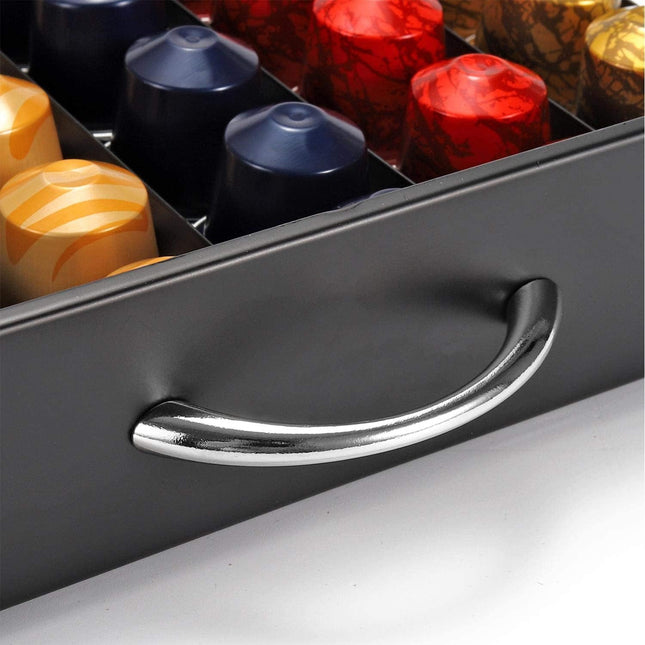 CARLA HOME Coffee Pods Holder Storage Drawer Compatible with 60 Nespresso Pods for Kitchen Storage & Organisation, Nespresso Pod Holder Coffee Machine for Home Storage (Black)-1992735291420577795