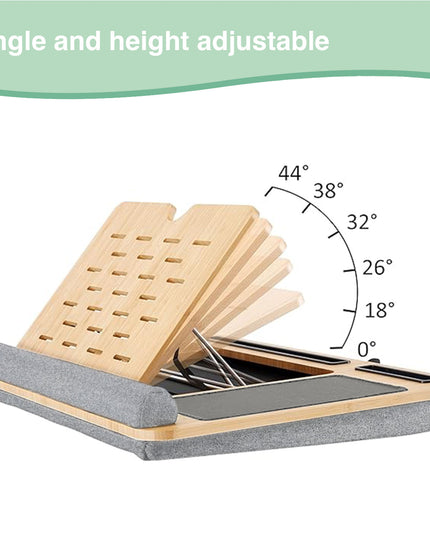 CARLA HOME Bamboo Laptop Lap Desk with Cushion and Angle Adjustable for Office and Home-1992735290208423940