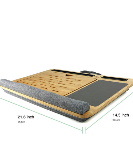 CARLA HOME Bamboo Laptop Lap Desk with Cushion and Angle Adjustable for Office and Home-1992735290208423943