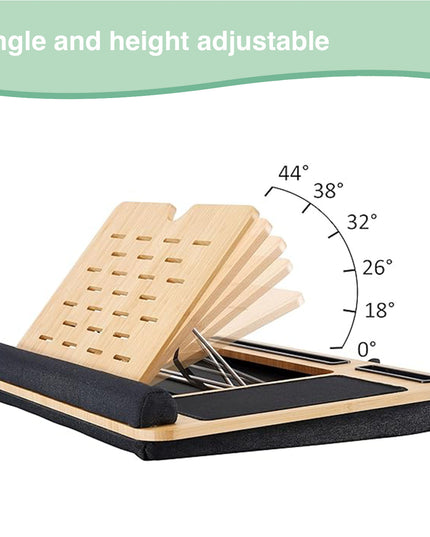CARLA HOME Bamboo Laptop Lap Desk with Cushion and Angle Adjustable for Office and Home-1992735291974225922