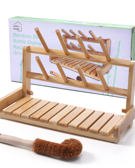 CARLA HOME Portable Bamboo Baby Bottle Drying Rack-1992735281127755776