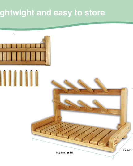 CARLA HOME Portable Bamboo Baby Bottle Drying Rack-1992735281127755780