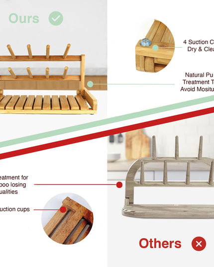 CARLA HOME Portable Bamboo Baby Bottle Drying Rack-1992735281127755781