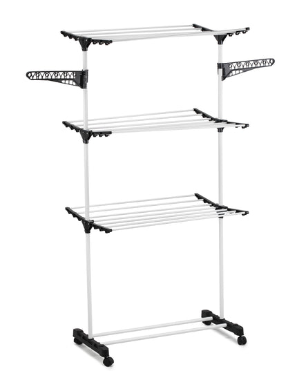 CARLA HOME Folding 3 Tier Clothes Laundry Drying Rack with Stainless Steel Tubes for Indoor & Outdoor Home-1992735292137803777