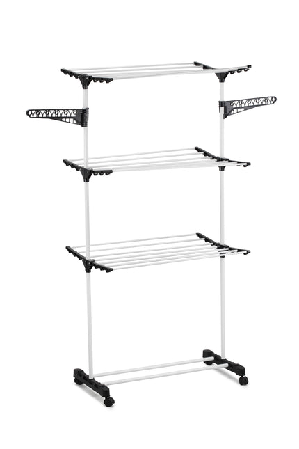 CARLA HOME Folding 3 Tier Clothes Laundry Drying Rack with Stainless Steel Tubes for Indoor & Outdoor Home-1992735292137803777