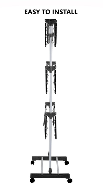 CARLA HOME Folding 3 Tier Clothes Laundry Drying Rack with Stainless Steel Tubes for Indoor & Outdoor Home-1992735292137803778