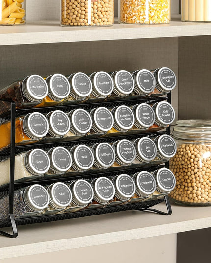 CARLA HOME Spice Rack organiser with 28 Spice Jars, Spice Labels, Funnel and Marker for Kitchen Countertop-1992735297644924929