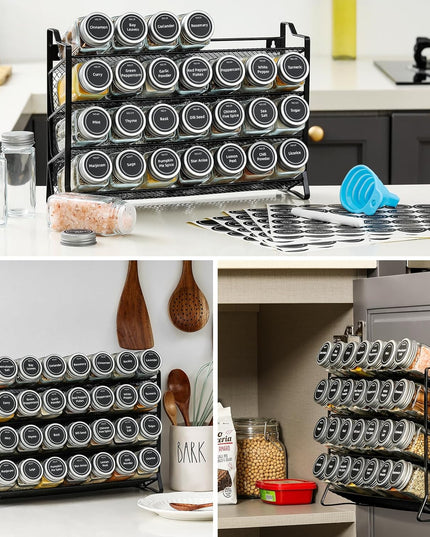 CARLA HOME Spice Rack organiser with 28 Spice Jars, Spice Labels, Funnel and Marker for Kitchen Countertop-1992735297644924934