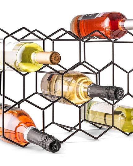 CARLA HOME 14 Bottle Freestanding Modern Metal Countertop Wine Rack Countertop-1992735284252512256
