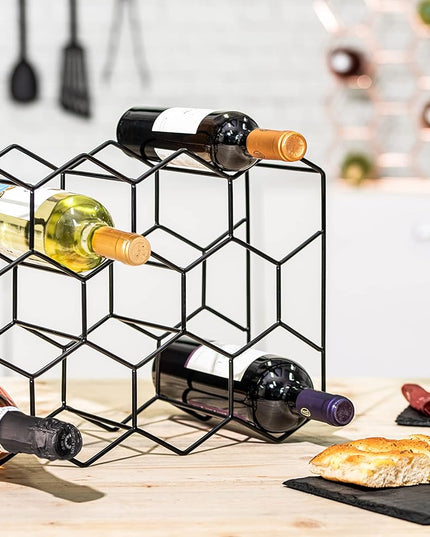 CARLA HOME 14 Bottle Freestanding Modern Metal Countertop Wine Rack Countertop-1992735284252512257