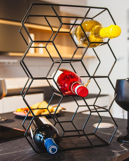 CARLA HOME 14 Bottle Freestanding Modern Metal Countertop Wine Rack Countertop-1992735284252512258