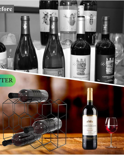 CARLA HOME 14 Bottle Freestanding Modern Metal Countertop Wine Rack Countertop-1992735284252512262